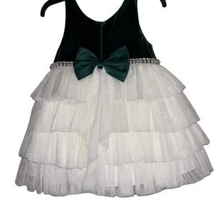 American Princess Green Velvet Sparkling Christmas Dress 24 Months New with Tags